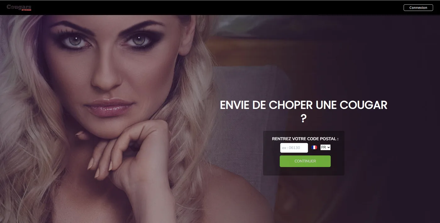 Capture d'écran de la page d'accueil de Cougars Avenue